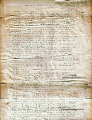 History of Mountain View Club