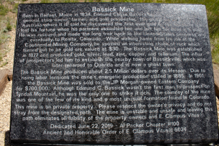 Bassick mine plaque