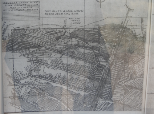 1934 Historical Map showing the extent of the underground working 