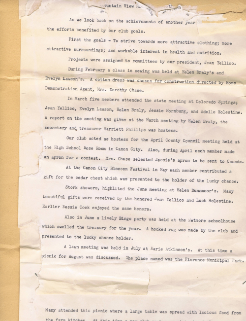 1953-1954 Mountain View Home Demonstration Club