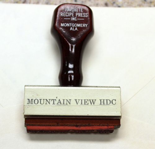 Mountain View HDC rubber stamp